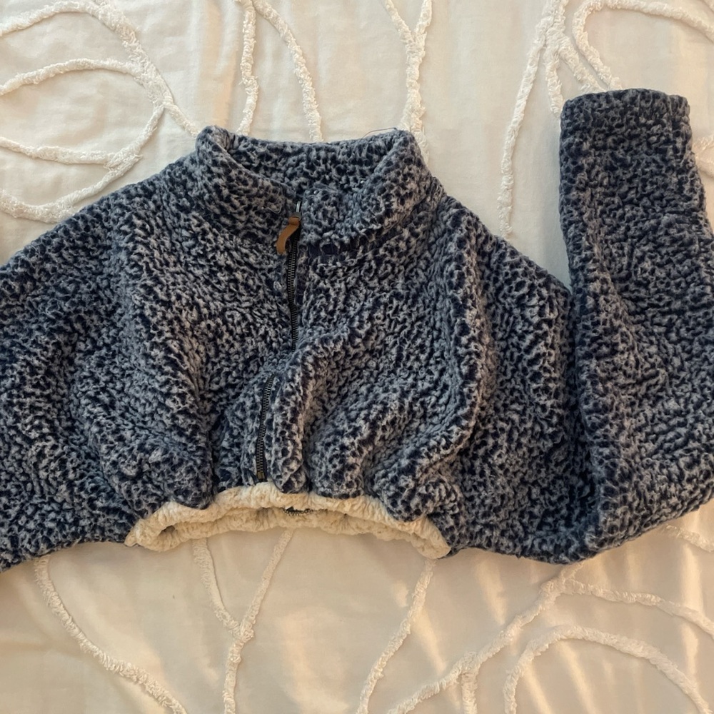 Cozy Blue and White Sherpa Jacket